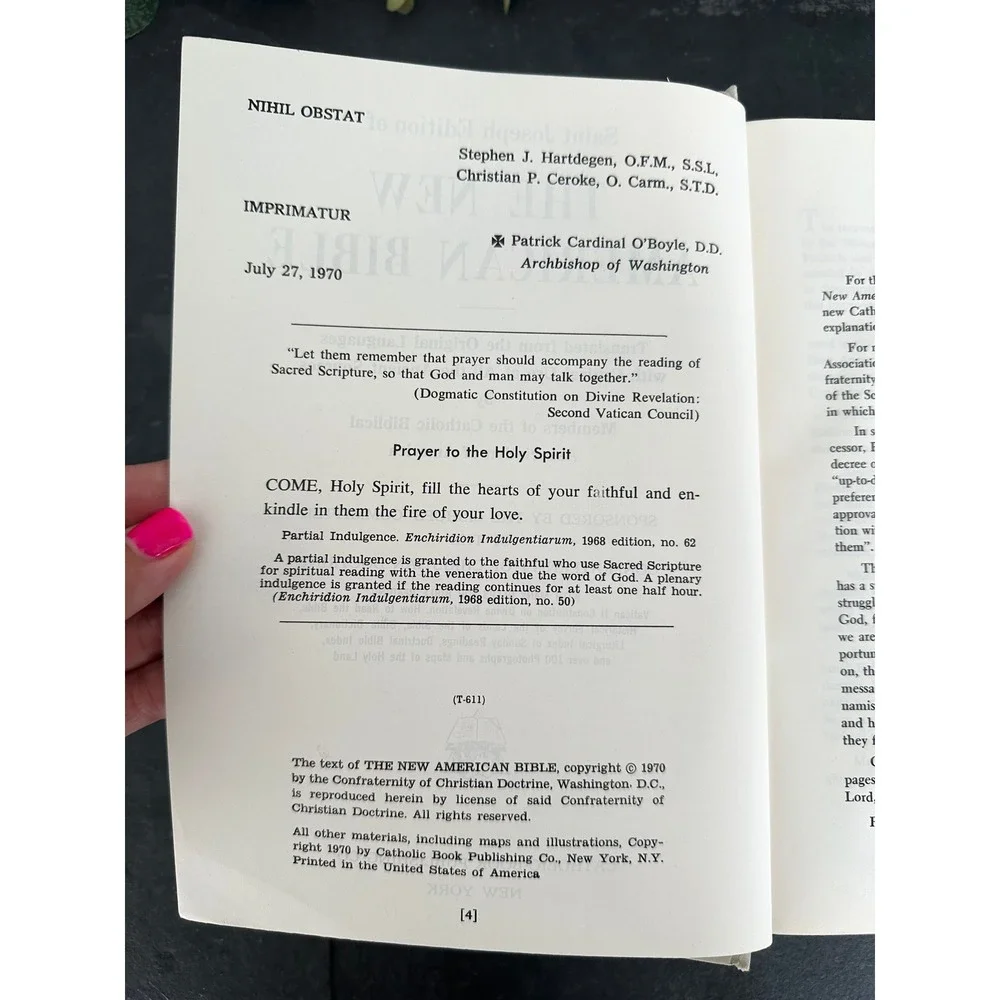 Holy Bible: Saint Joseph edition of the New American Bible 1970 fine art